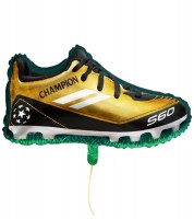 Supershape-Folienballon "Goldener Fußballschuh" - 45 x 79 cm