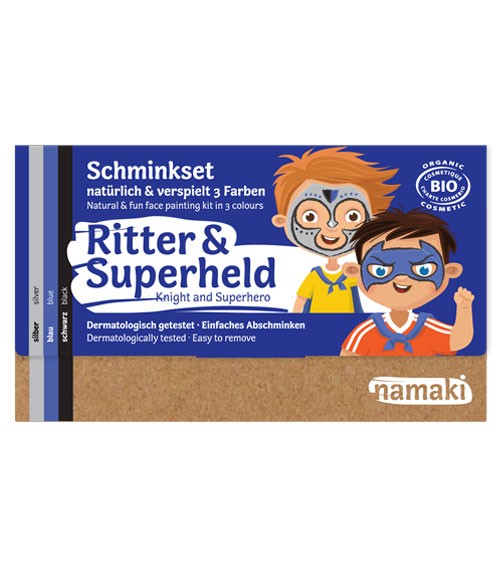 Namaki Bio-Kinderschminke-Set "Ritter & Superheld" - 3 Farben
