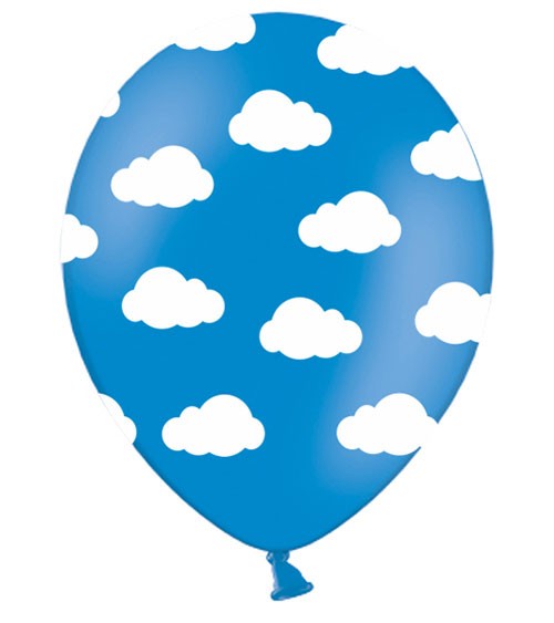 Luftballons "Wolken" - mittelblau - 6 Stück