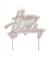 Happy Birtdhay-Kuchenkerze - rosegold - 11,5 x 8 x 1 cm