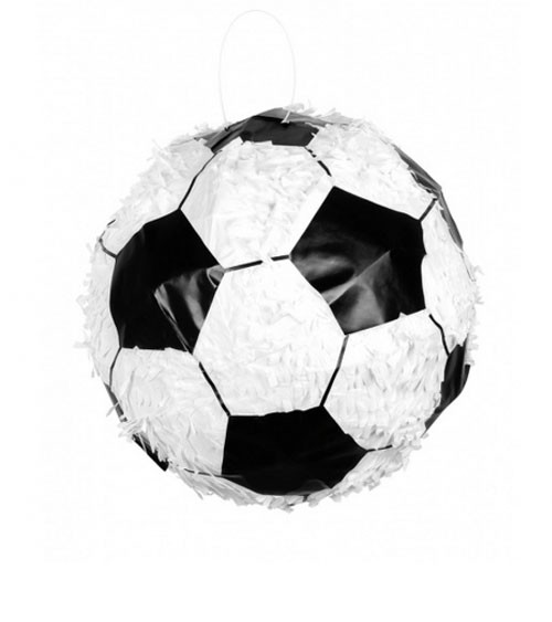 Pinata "Fußball" - weiß, schwarz - 28 cm