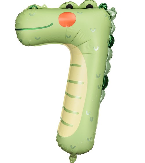 Großer Zahlenballon "Krokodil" - Zahl 7