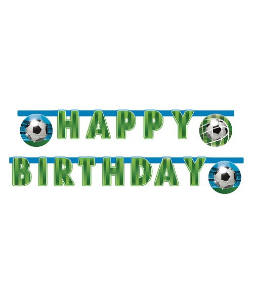 Happy Birthday Girlande "Soccer Fans" - 2 m