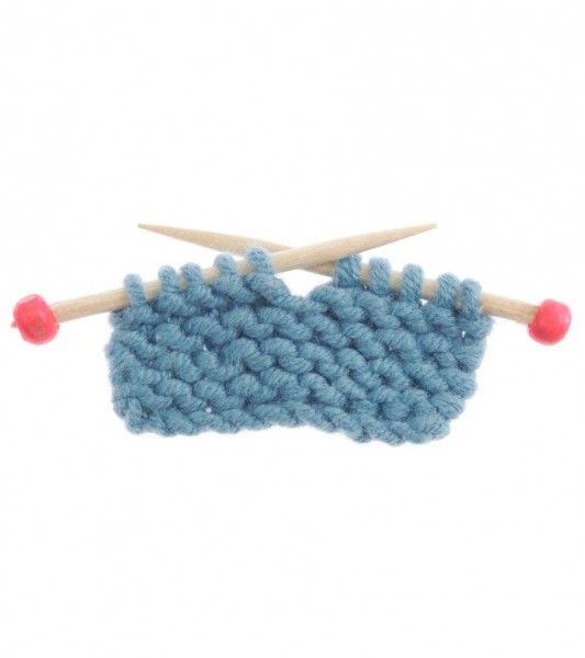 Miniatur Strickzeug - blau - 5 x 3 cm