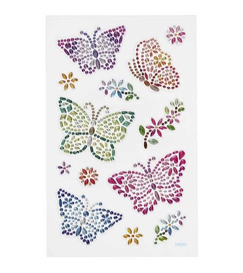 Sticker "Schmetterlinge" mit Strass - 1 Bogen