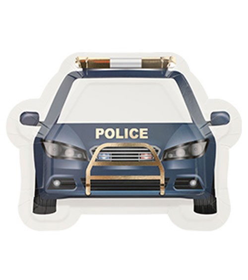 Shape-Pappteller "Polizeieinsatz" - 8 Stück