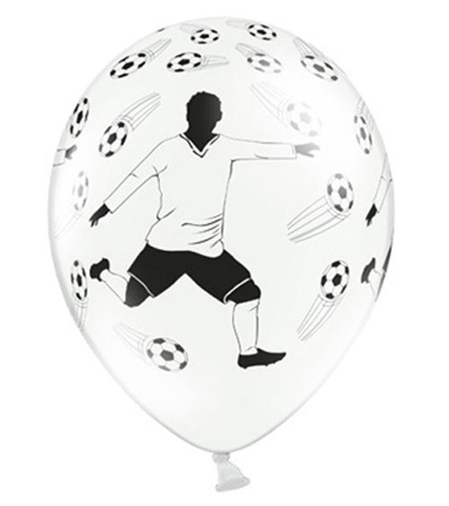 Luftballons "Fußballer" - weiß - 6 Stück