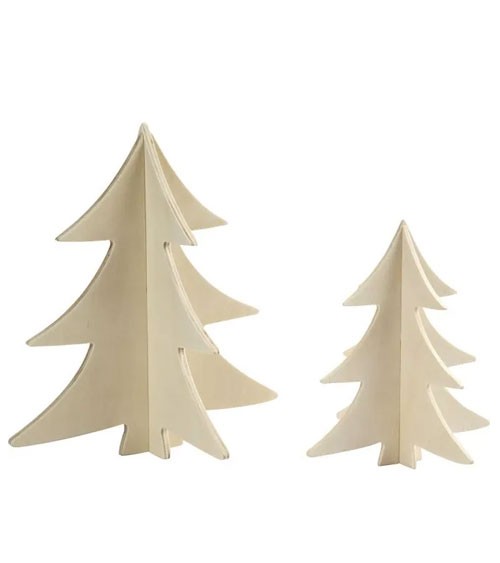 DIY Tannenbäume aus Holz - 13 & 18 cm - 2-teilig