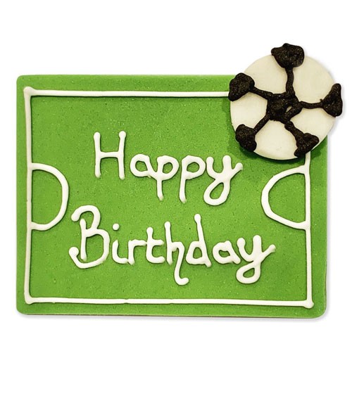 Zuckerdekor "Fußballfeld" - Happy Birthday - 5 x 7 cm