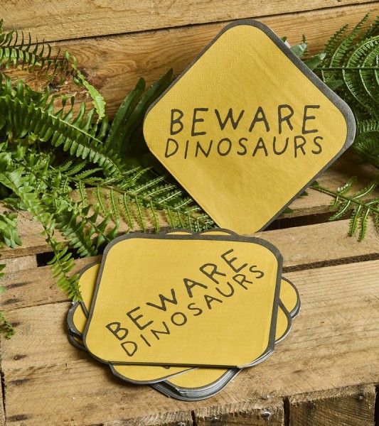 Servietten "Beware Dinosaurs" - 16 Stück