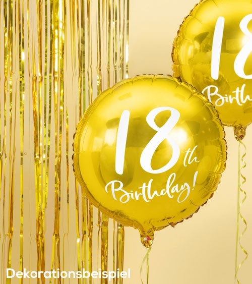 Runder Folienballon "18" - gold - 45 cm