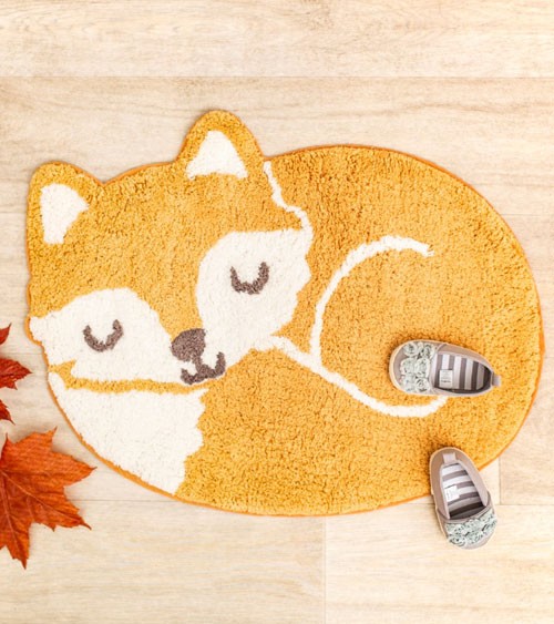 Kleiner Teppich aus Baumwolle "Fuchs" - 60 x 46 cm