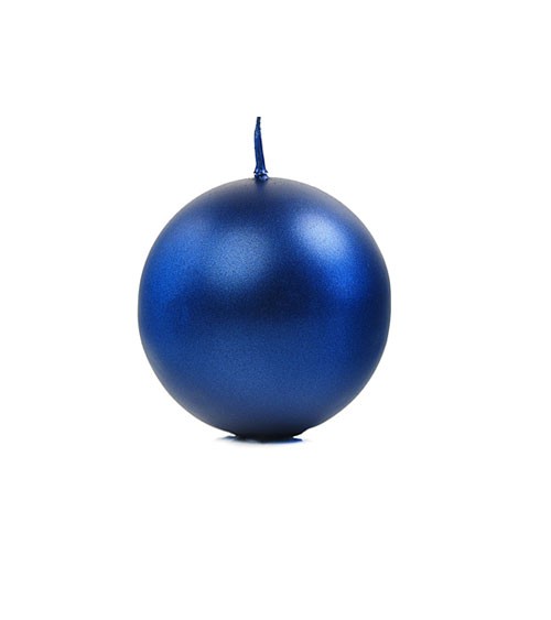 Kugelkerzen - navy blue metallic - 6 cm - 10 Stück