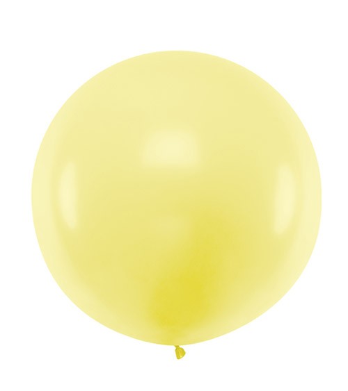 Großer Rundballon - pastell gelb - 60 cm