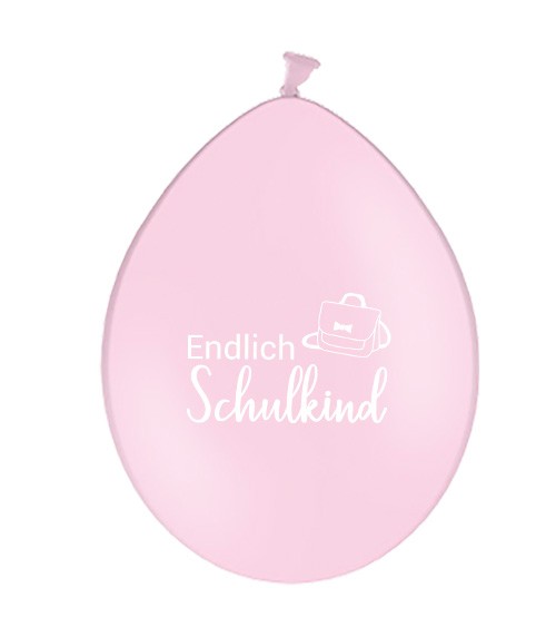Luftballons "Endlich Schulkind" - rosa - 10 Stück