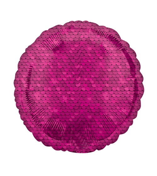 Runder Folienballon "Pailletten" - pink - 43 cm