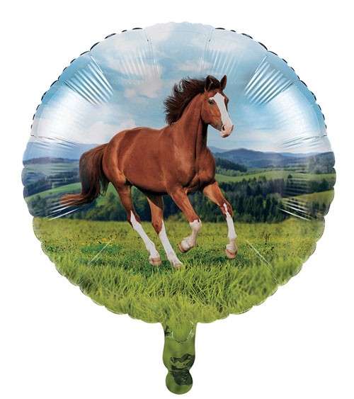 Runder Folienballon "Pferde" - 45 cm
