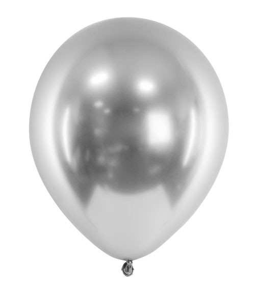Glossy-Luftballons - silber - 10 Stück