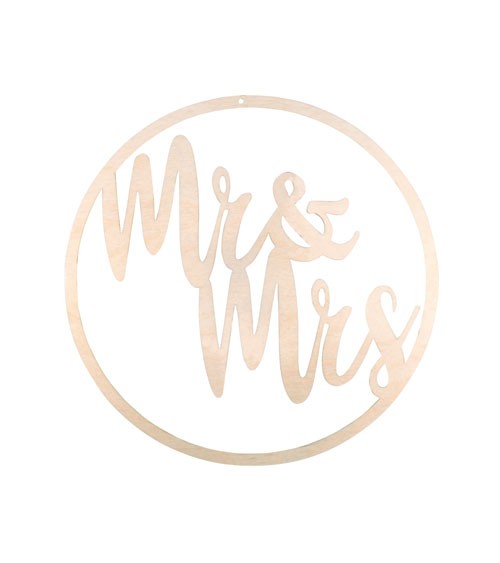 Holz-Kranz zum Aufhängen "Mr & Mrs" - 30 cm
