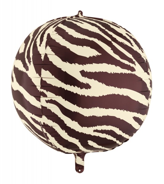 Kugel-Folienballon mit Zebramuster - 75 cm