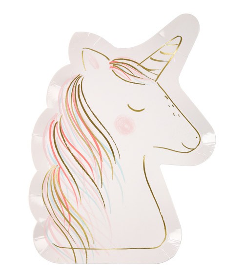Shape-Pappteller "Magical Unicorn" - 8 Stück