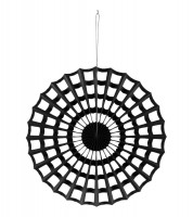 Papierfächer "Spinnennetz" - schwarz - 50 cm