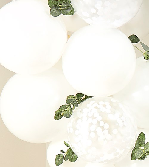 Ballongirlanden-Set mit 45 weißen Ballons und Kunstzweigen