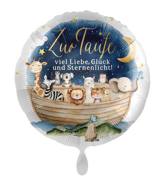 Runder Folienballon "Himmelszauber Taufe" - 43 cm