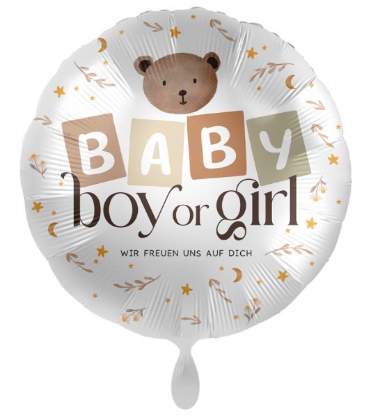 Folienballon "Baby" - boy or girl - 43 cm