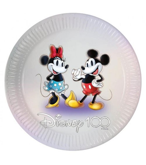 Pappteller "100 Jahre Disney - Mickey & Minnie" - 8 Stück