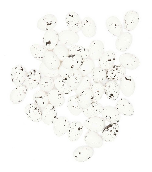 Deko-Eier aus Polyschaum - weiß & schwarz - 2,5 cm - 50 Stück