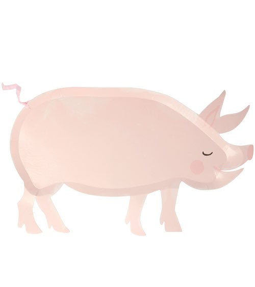 Shape-Pappteller "Schwein" - 12 Stück