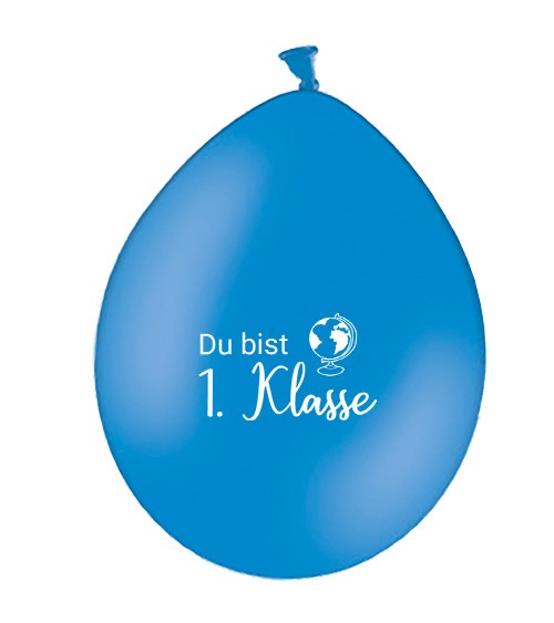 Luftballons "1. Klasse" - blau - 10 Stück