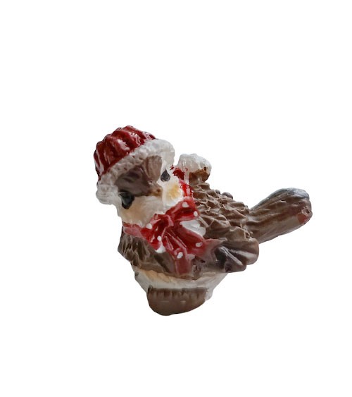 Mini Weihnachtsvogel aus Polyresin - 2,5 cm - sortiert