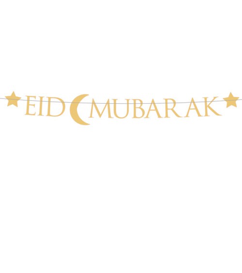 Schriftzuggirlande "Eid Mubarak" - gold - 2,2 m