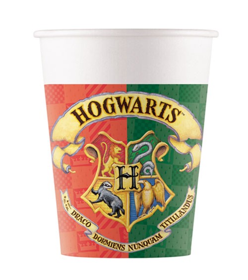 Pappbecher "Harry Potter - Hogwarts" - 8 Stück
