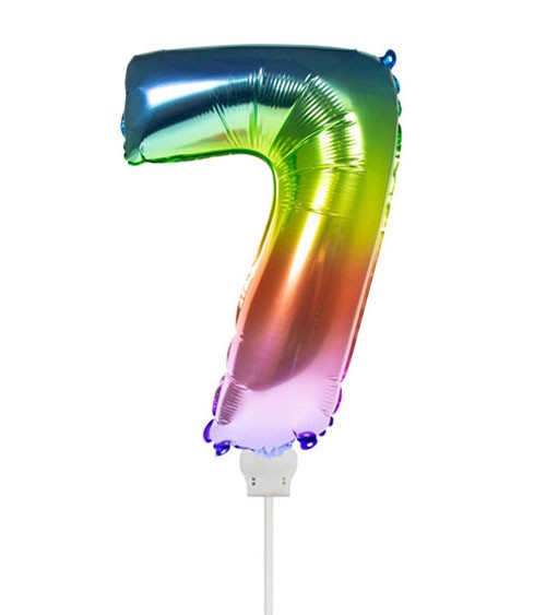 Folienballon Zahl "7" - rainbow - 36 cm