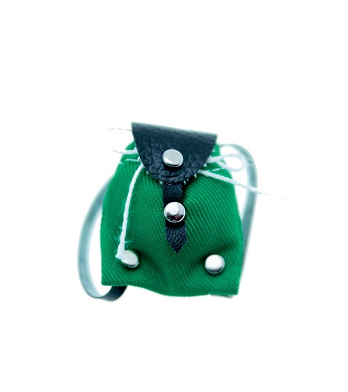 Mini Rucksack aus Stoff - grün - 3,5 x 4 cm