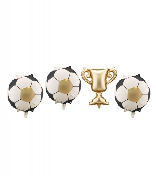 Kleine Folienballons "Fußball" - 33 x 33 cm - 4 Stück