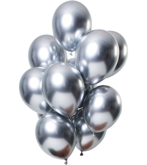 Luftballons "Mirror Effekt" - silber - 12 Stück