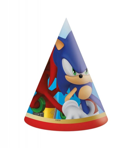 Partyhüte "Sonic - The Hedgehog" - 6 Stück