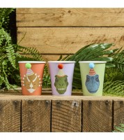 Pappbecher "Dino Birthday" in 3 Designs - 6 Stück