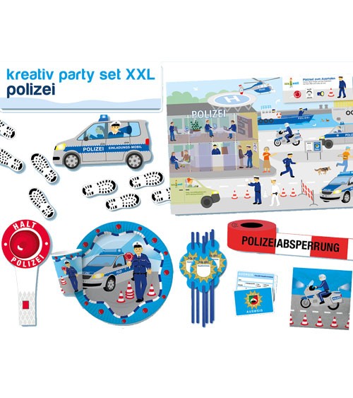 Kreativ-Partyset XXL "Polizei" für 6 Personen