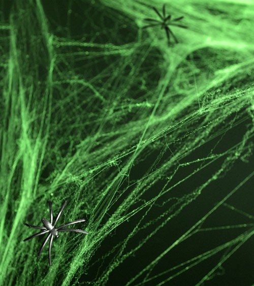 Spinnennetz aus Kunstfaser - hellgrün - 60 g