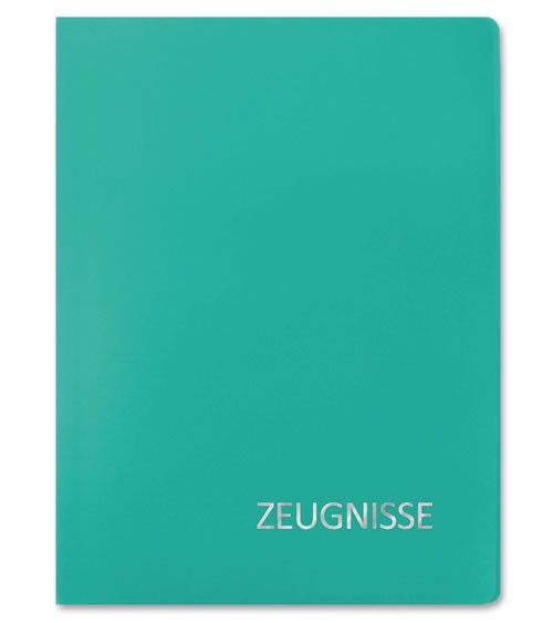 Zeugnismappe mit 20 Einlagen - türkis