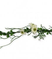 Künstliche Blütengirlande - weiß - 1:12 - 1,5 m