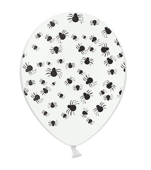 Luftballons "Spinnen" - weiß/schwarz - 30 cm - 6 Stück