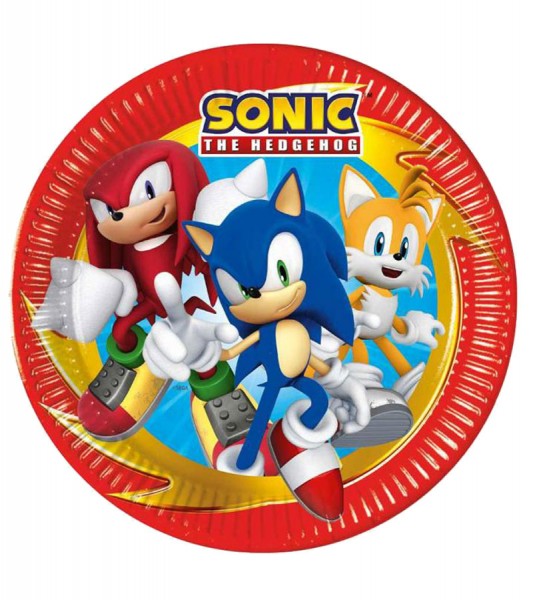 Pappteller "Sonic - The Hedgehog" - 8 Stück