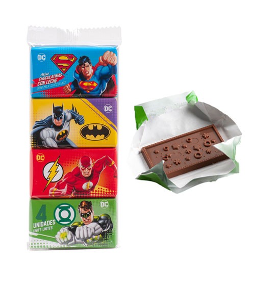 Kleine Schokoladentafeln "Justice League" - 4 x 20 g