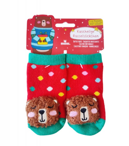 Rasselsöckchen "Weihnachtsfreunde" - 2-12 Monate